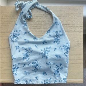Hollister Blue Halter Crop Top